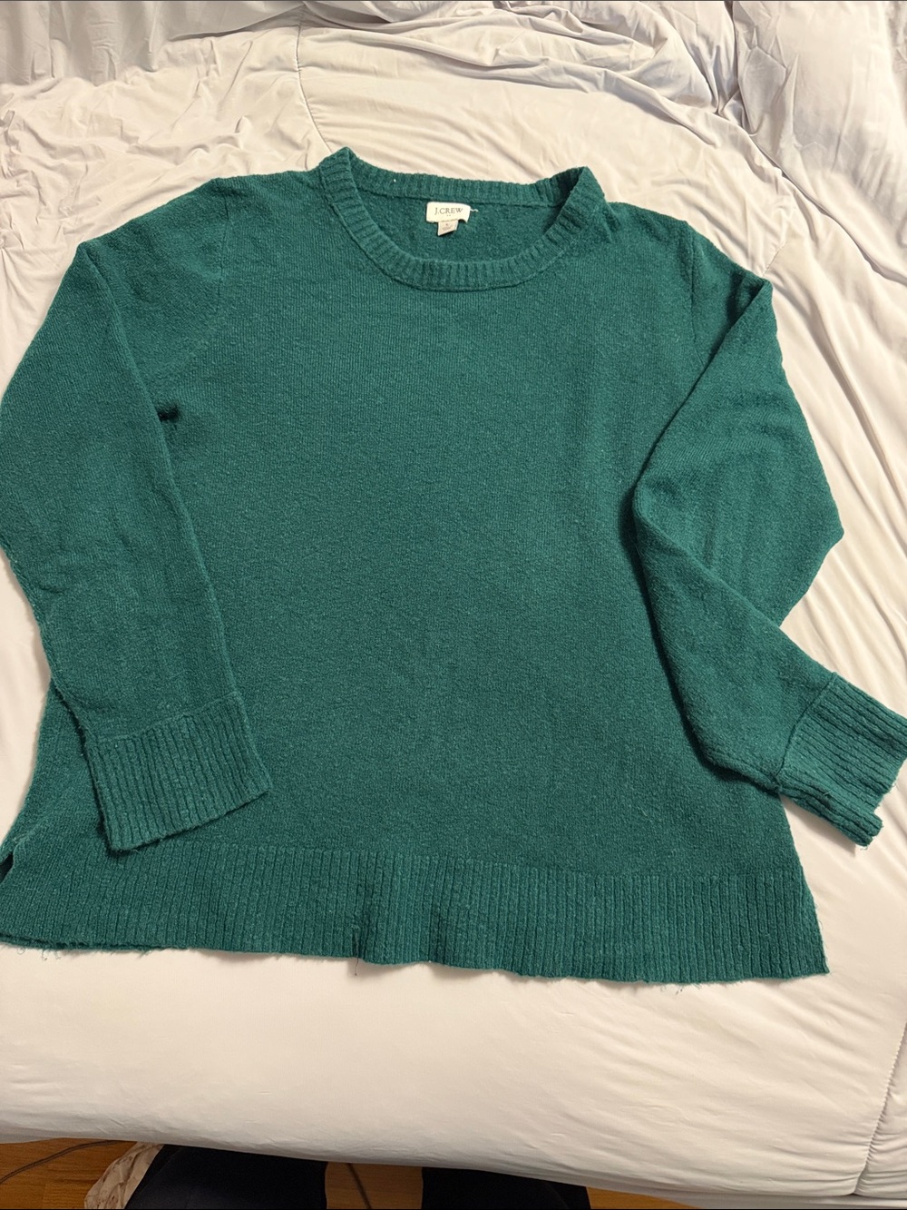 J. Crew Women's Teal-Green Crewneck Sweater